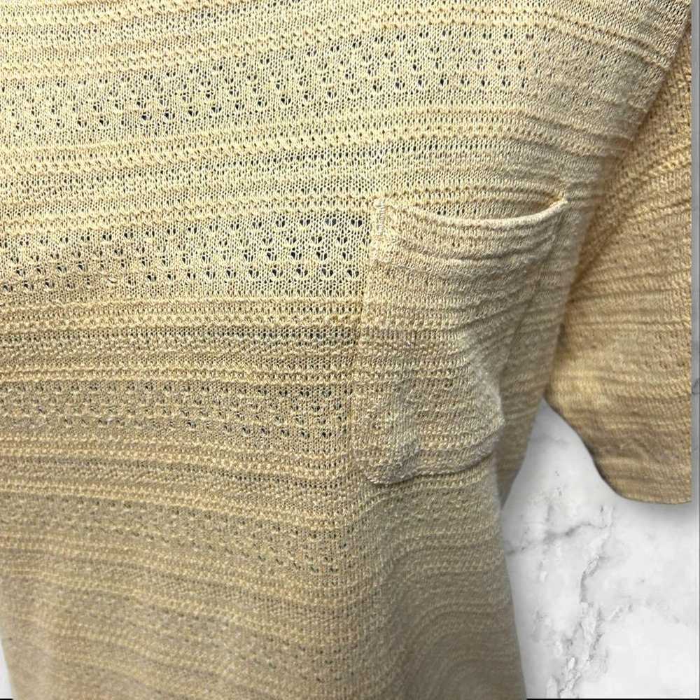 【PowerToThePeaple】L Sheer Knit Short Sleeve Camel… - image 5