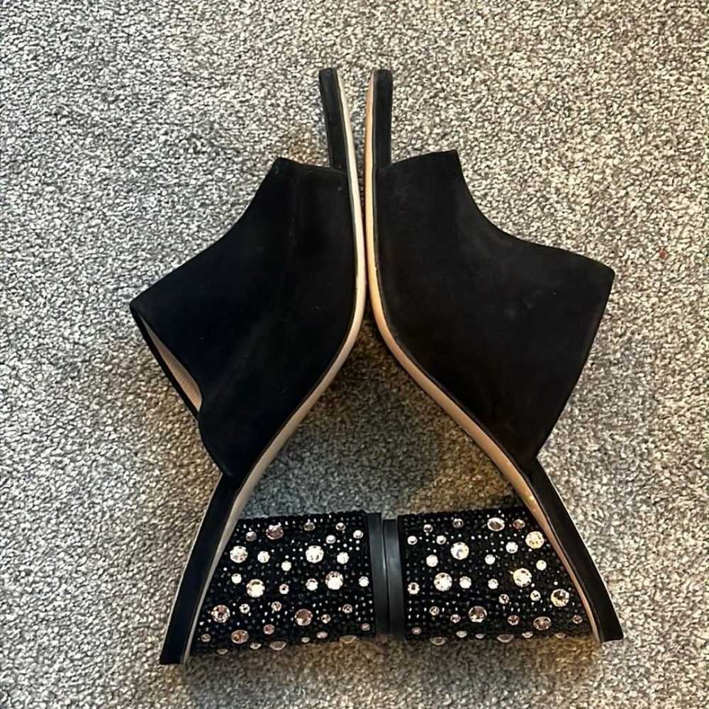 Stuart Weitzman embellished black suede heels 10M - image 6