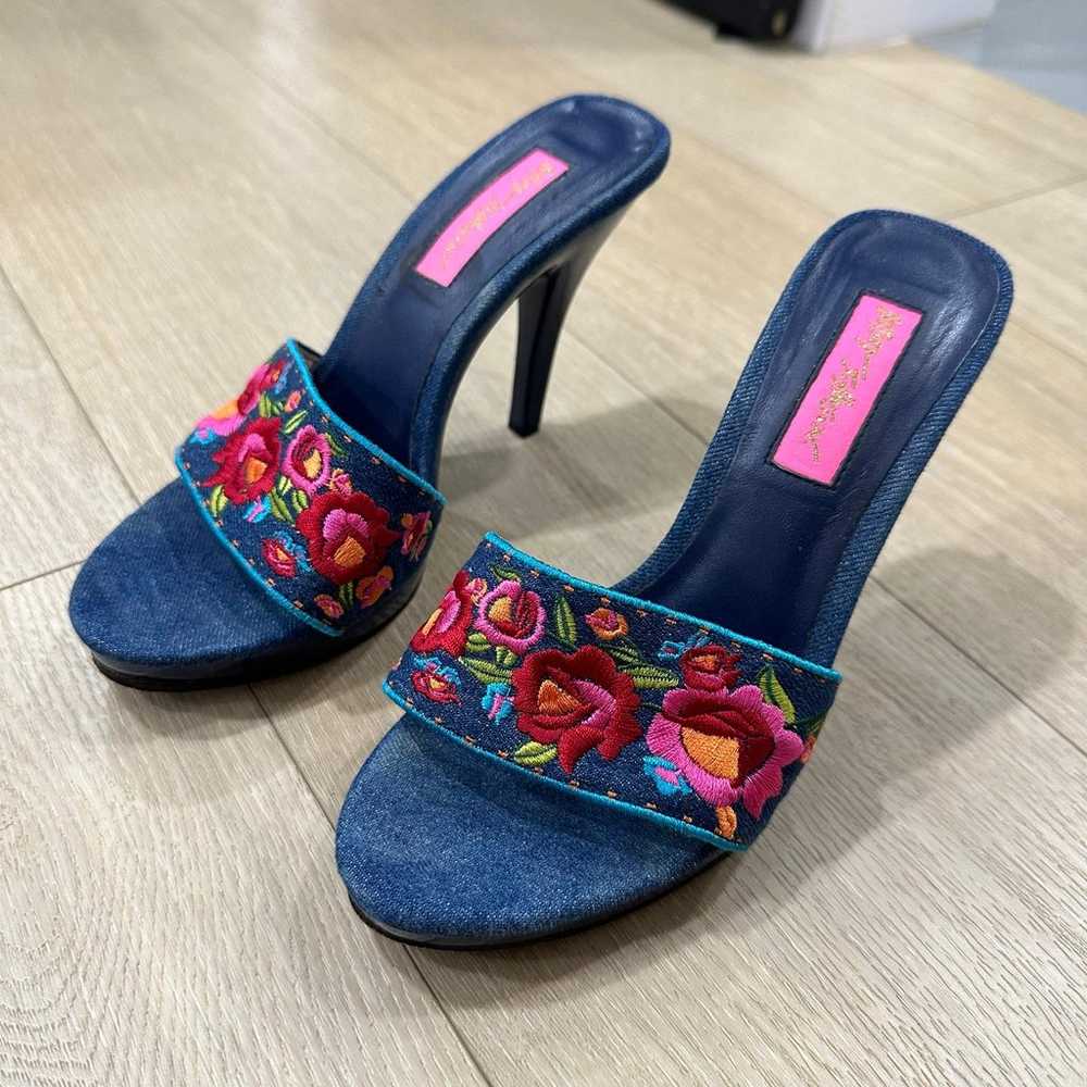 Betsy Johnson Denim mules - image 1