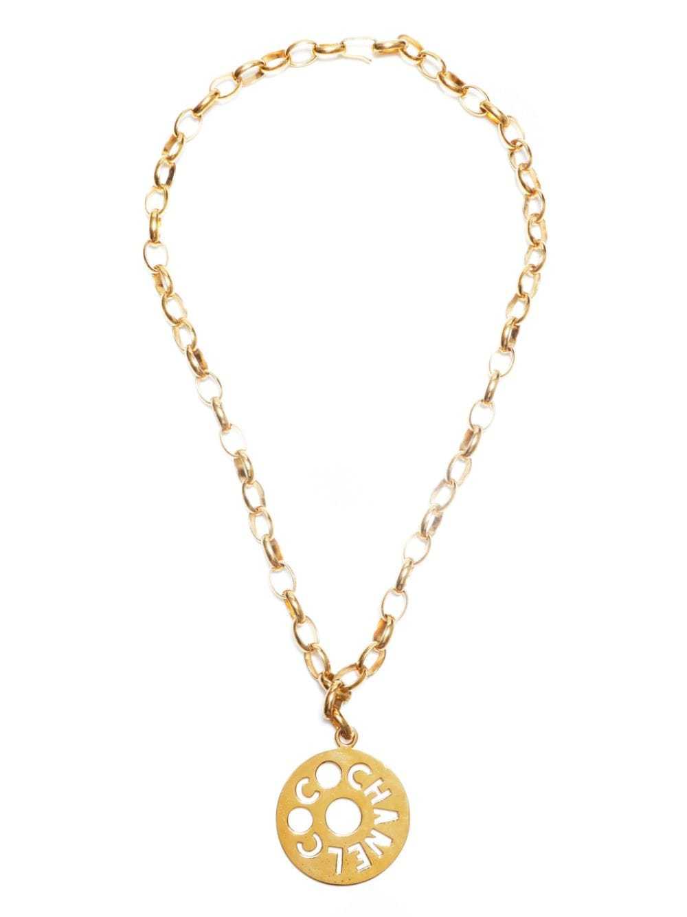 CHANEL Pre-Owned 1990 Jumbo cut-out logo necklace… - image 1