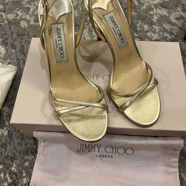 Classic gold Jimmy Choo sandal heels