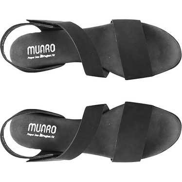 Munro heel sandals Lucia Black Nubuck size 7