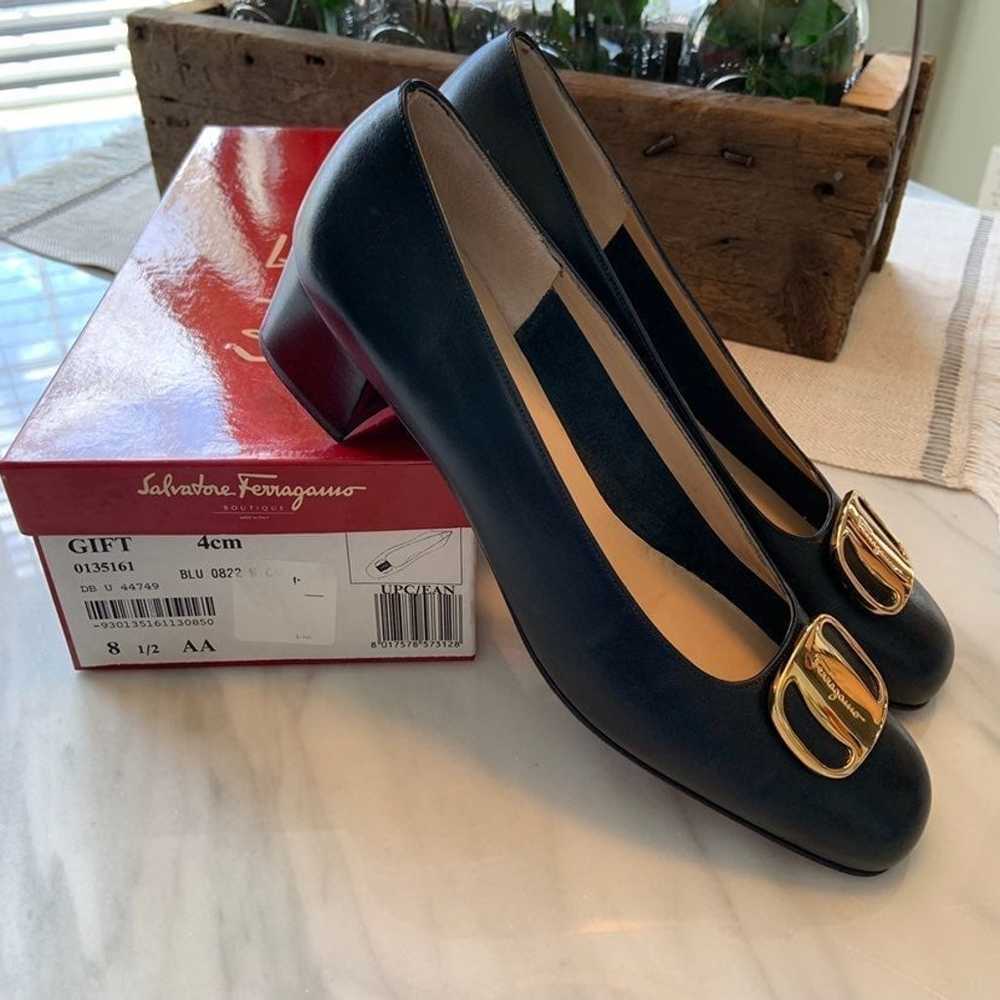 Salvatore Ferragamo Navy Pumps 8.5AA - image 6