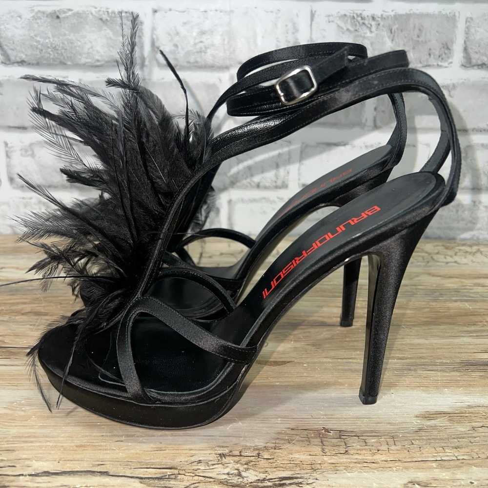 Bruno Frisoni Stiletto Black With feathers Paris … - image 4