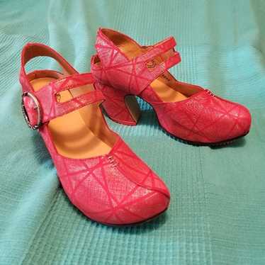 Fluevog Prepare Find red-orange platform slingbac… - image 1