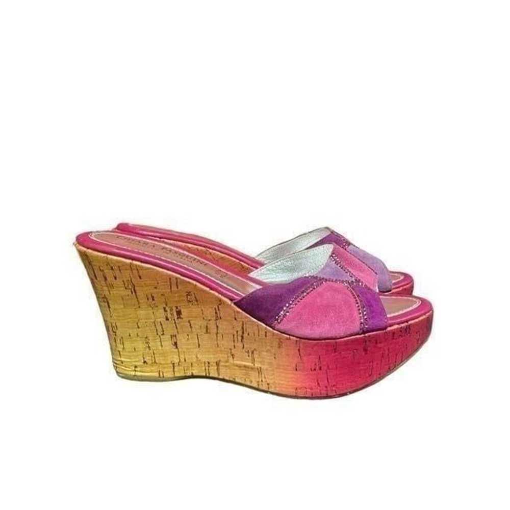 Chiara Pasquini pink Barbie suede wedge heels siz… - image 1