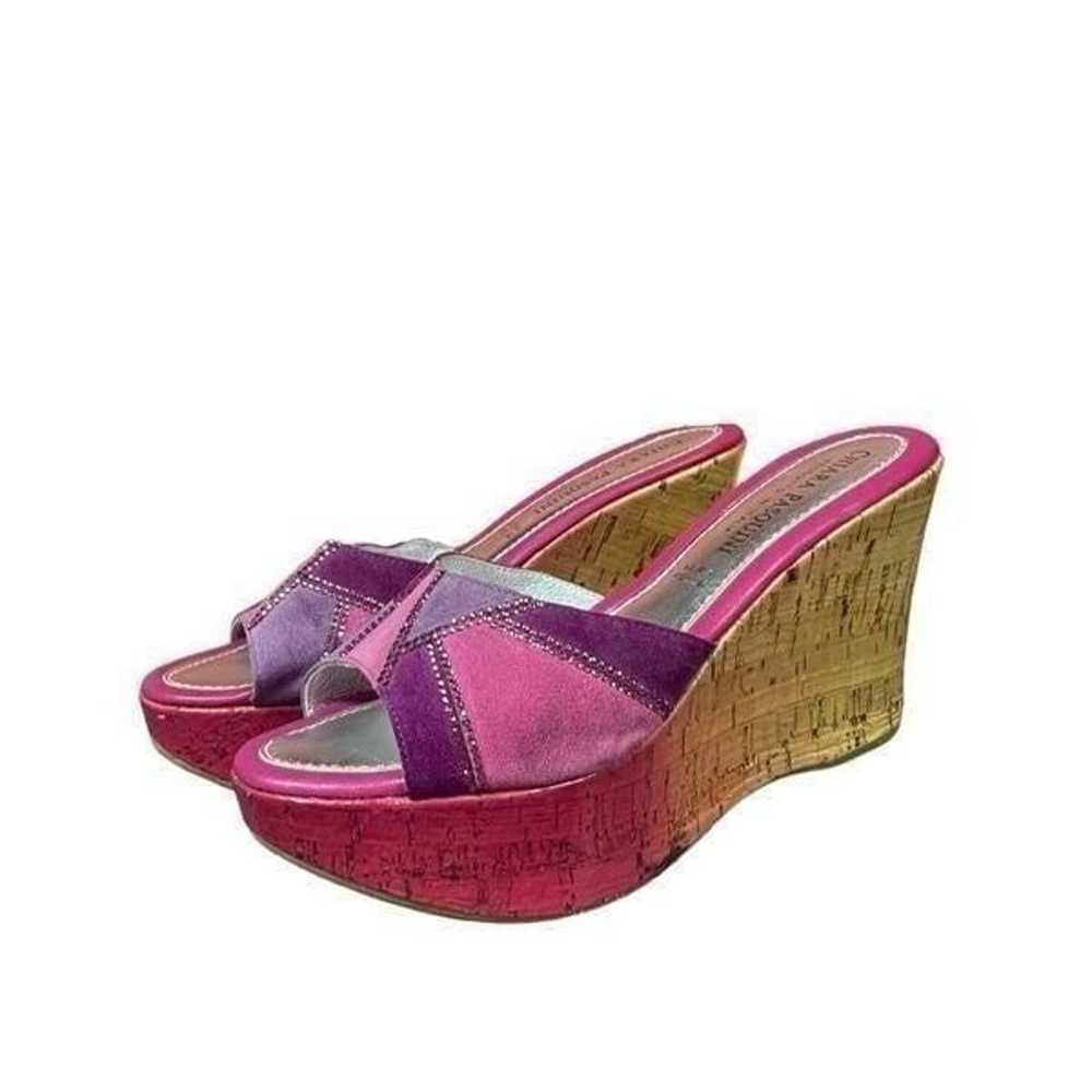 Chiara Pasquini pink Barbie suede wedge heels siz… - image 6