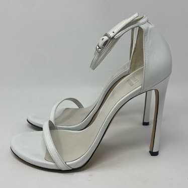 Stuart Weitzman Miramar Heels White Patent Leather Ankle Straps online w/Box Sz 5.5 M