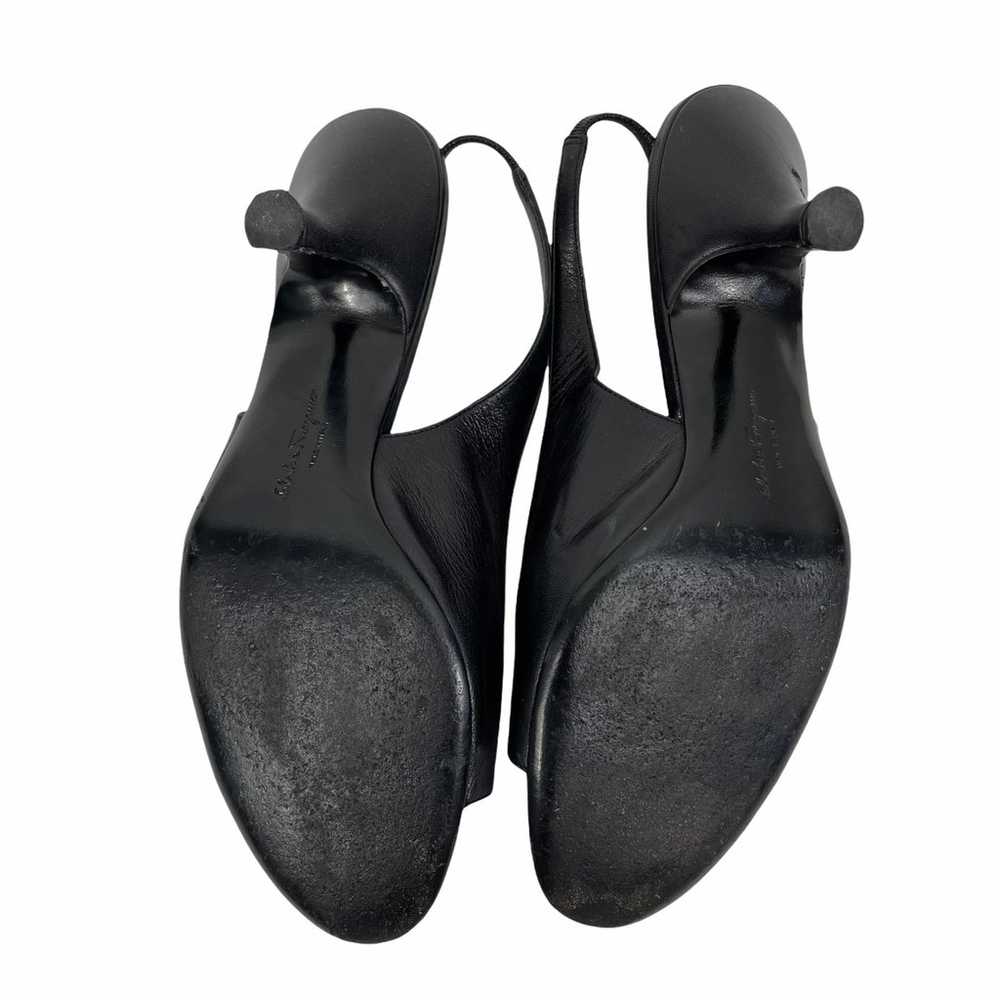 Salvatore Ferragamo Black Gancini Slingback Sanda… - image 9