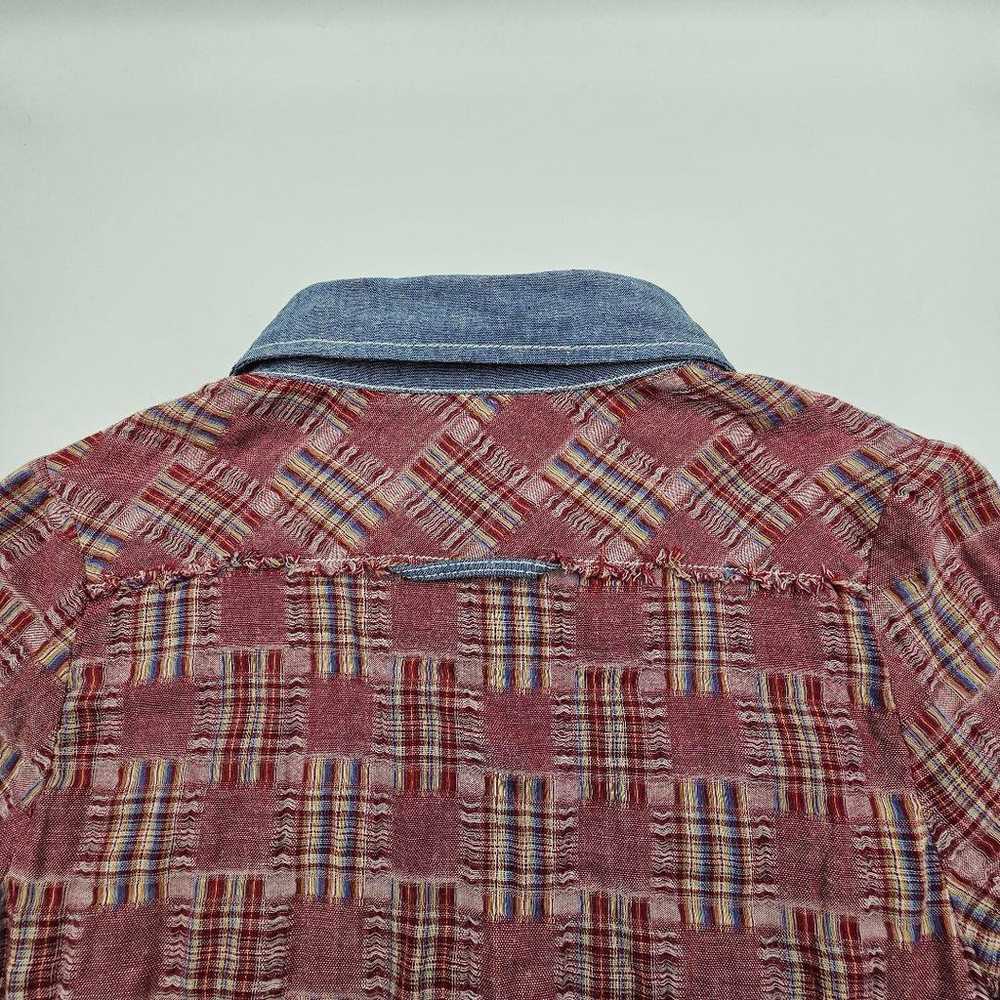 CECIL McBEE 2way Denim x Check Shirt Logo - image 11