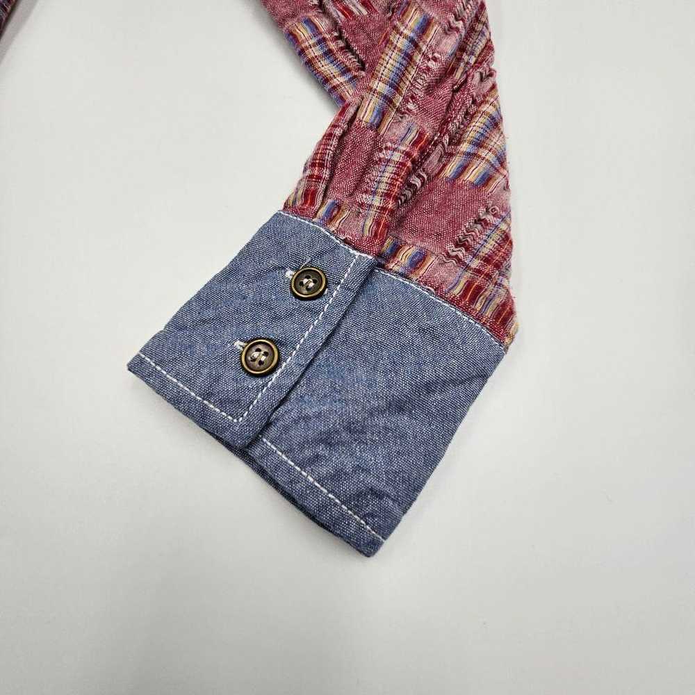 CECIL McBEE 2way Denim x Check Shirt Logo - image 8