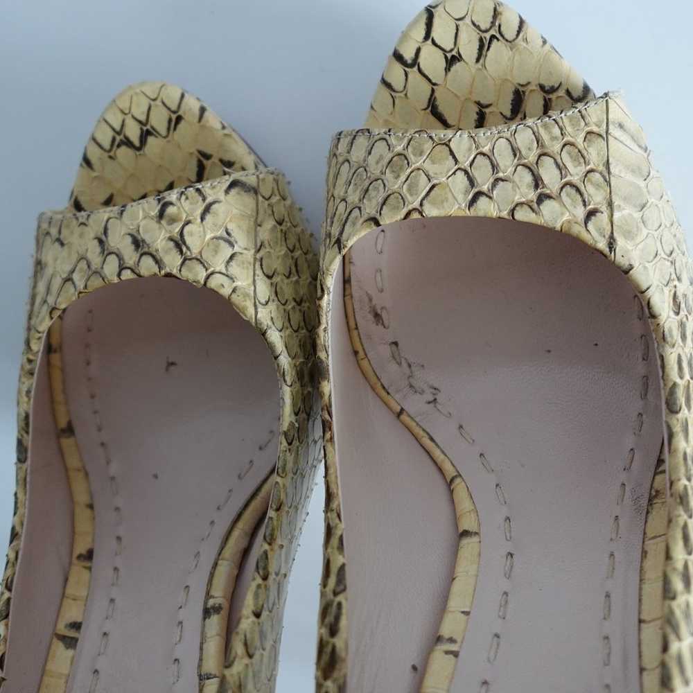 Miu Miu Python Snakeskin Peep Toe Platform High H… - image 10