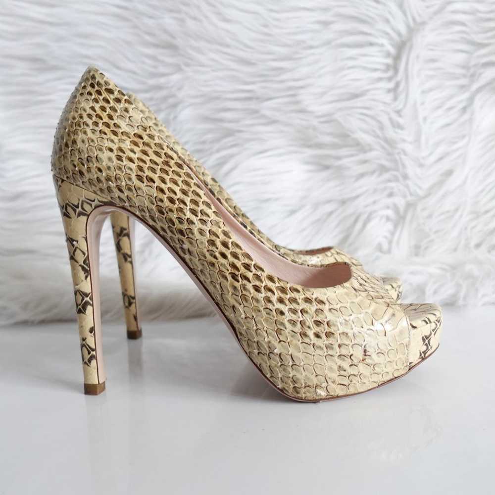 Miu Miu Python Snakeskin Peep Toe Platform High H… - image 3