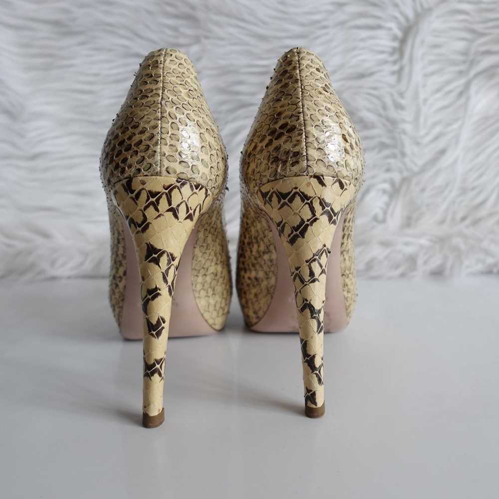 Miu Miu Python Snakeskin Peep Toe Platform High H… - image 6