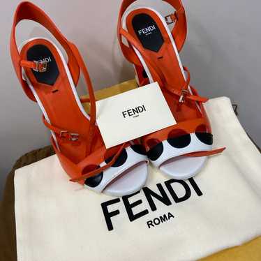 Fendi block heel sandals