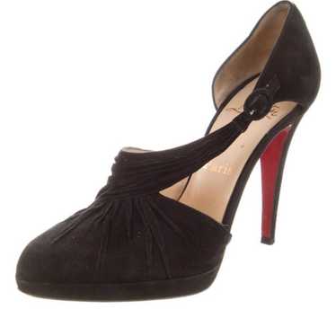 Christian Louboutin Black Suede strappy heels