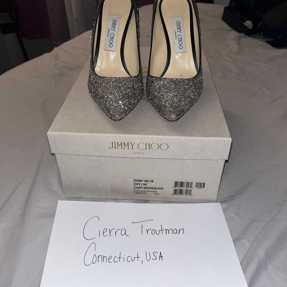 Jimmy Choo Romy Ombre Glitter Heels Size 38 - image 1