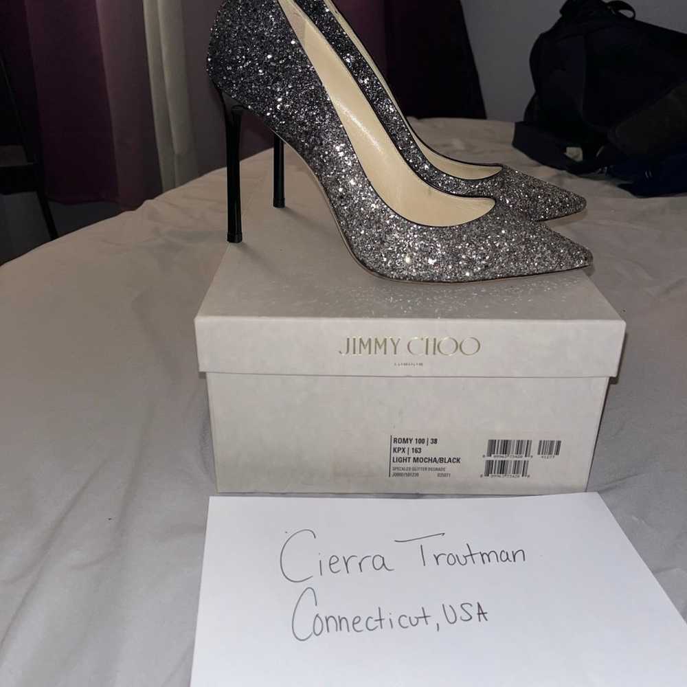 Jimmy Choo Romy Ombre Glitter Heels Size 38 - image 2