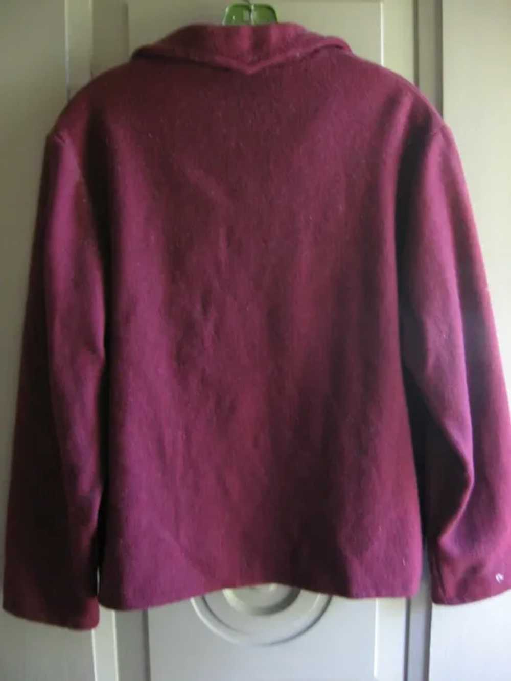 Vintage 1960s Burgundy Wool Teenagers Jacket - image 2