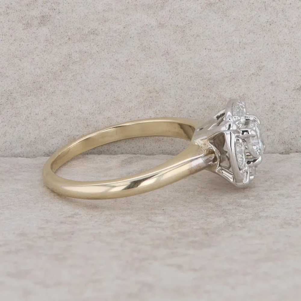 14k White and Yellow Gold Diamond Cluster Ring - image 4