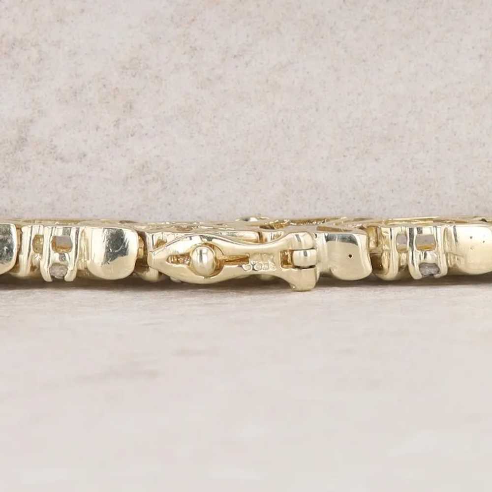 14k Yellow Gold Diamond Chevron Link Bracelet - image 2