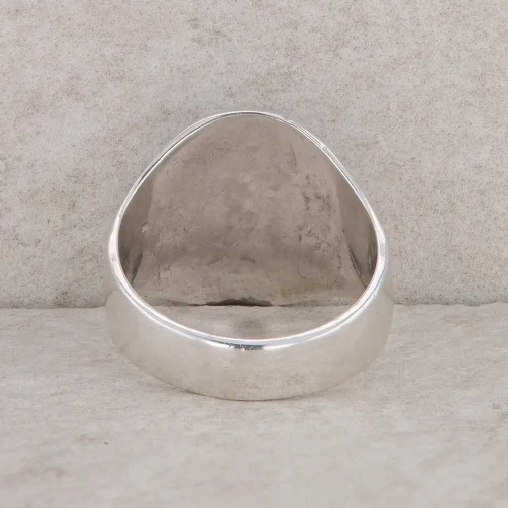 Sterling Silver Oval Onyx Men's Ring - image 3