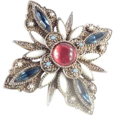 ART ModeArt Arthur Pepper Rhinestone Cabochon Broo