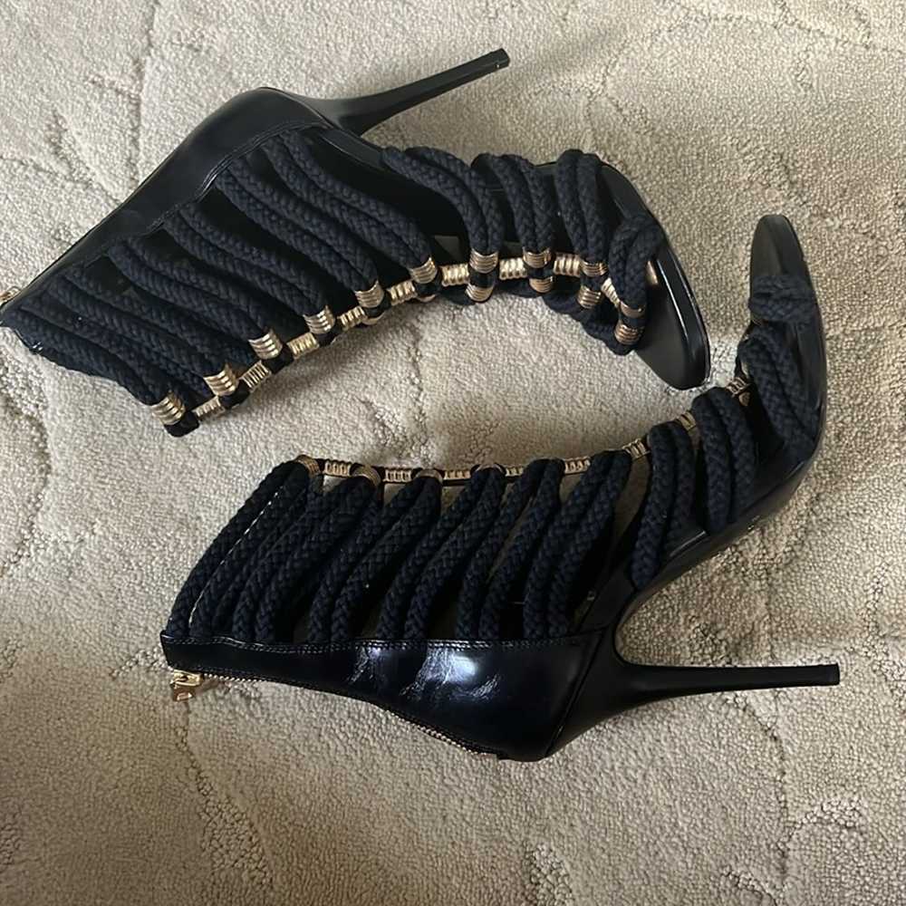 Balmain for H&M Black & Gold Caged Gladiator Heel… - image 8