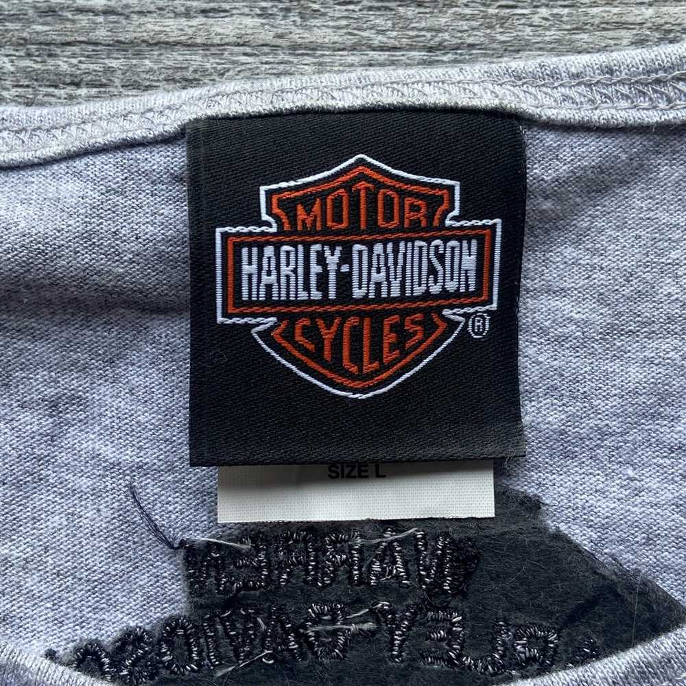 Vintage Heather Gray Harley Davidson T-Shirt Rose… - image 4