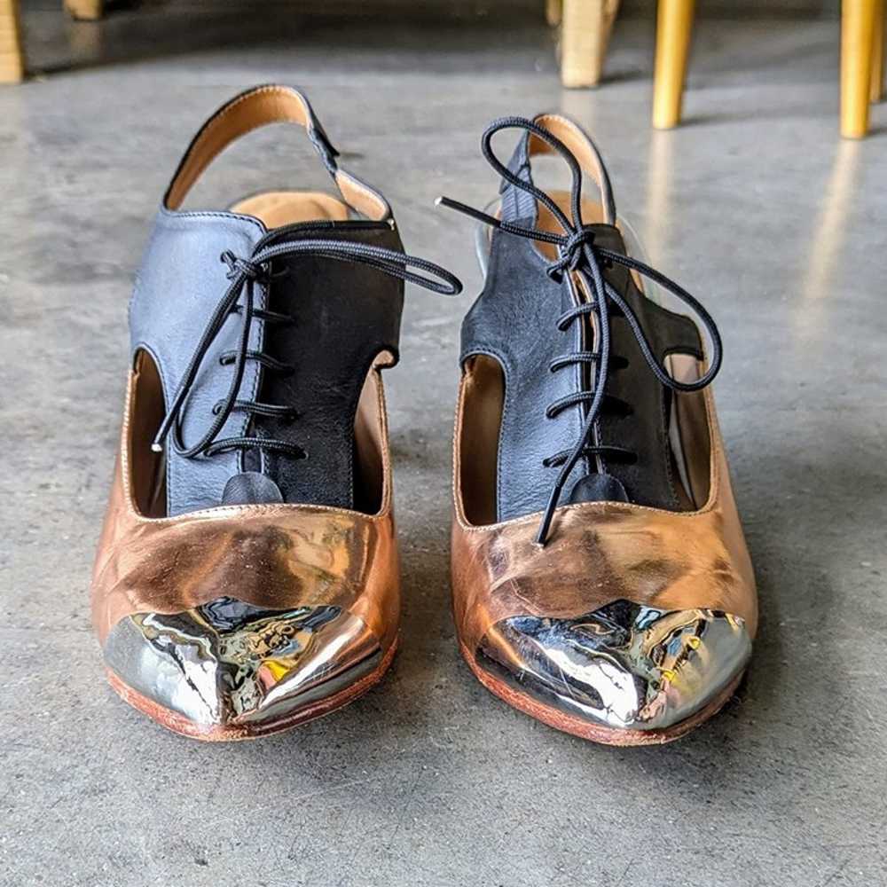 John Fluevog Big Presence Faraday Bronze and Blac… - image 3