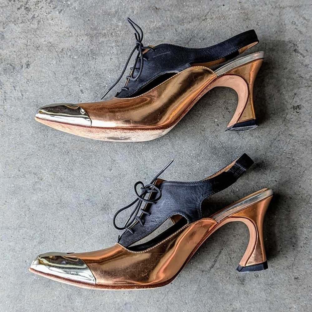 John Fluevog Big Presence Faraday Bronze and Blac… - image 8