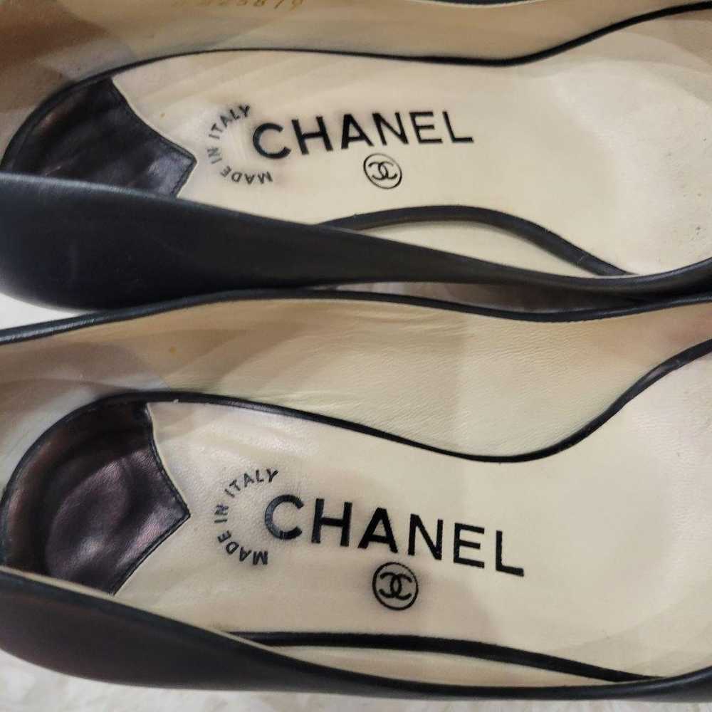 CHANEL Chanel Pumps Coco Mark Open Toe Pumps Sand… - image 7