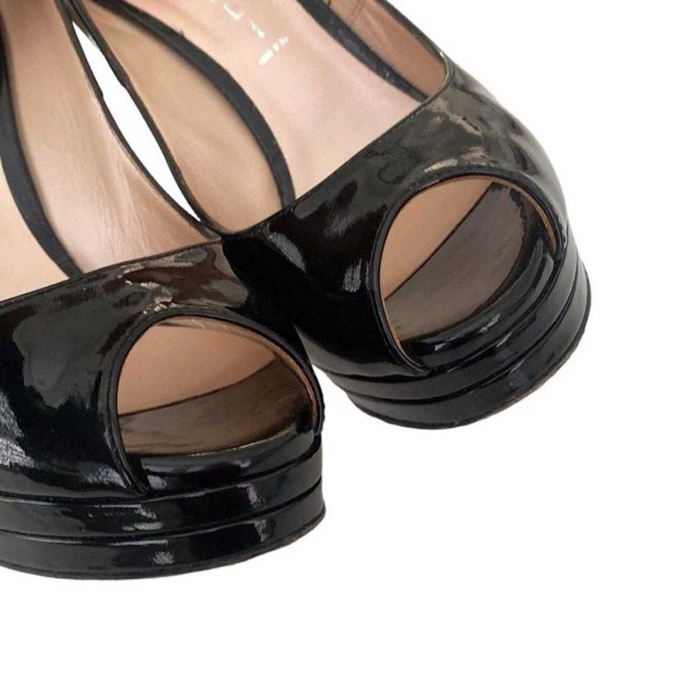 Casadei Black Patent Leather Peep-toe Stiletto Pl… - image 3