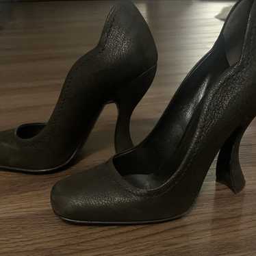 Prada Black Brown Heeks Pumps 36 6 - image 1