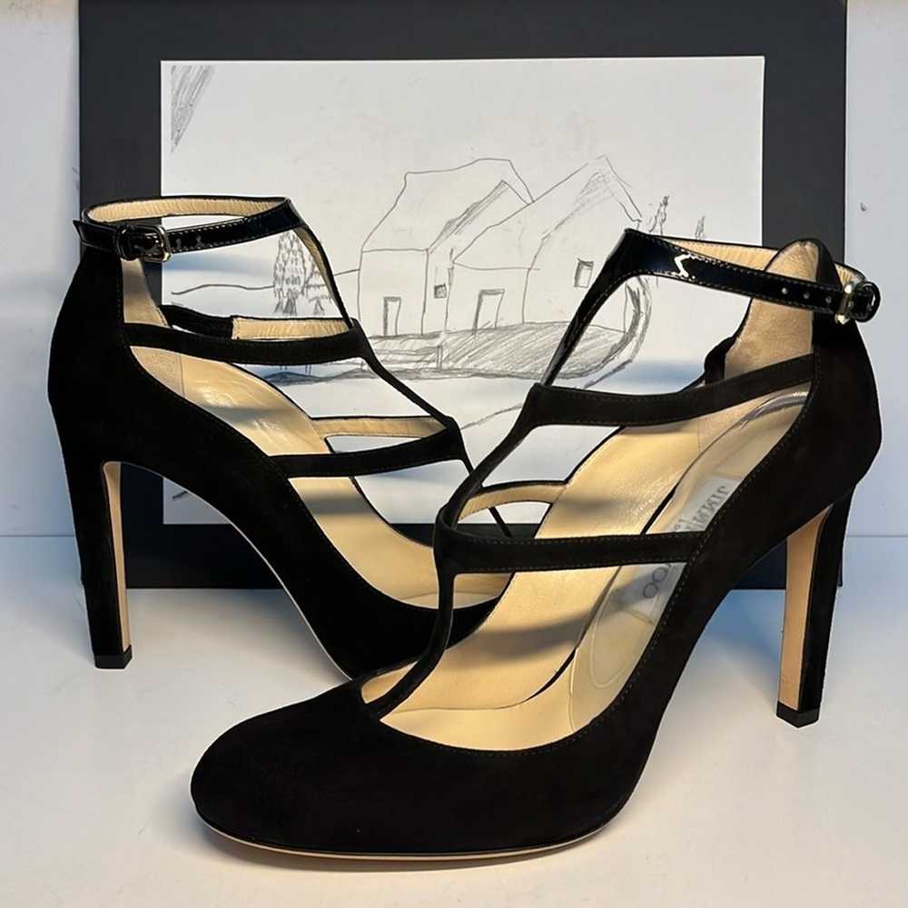 Jimmy Choo Doll 100 Suede & Patent Leather T Stra… - image 1