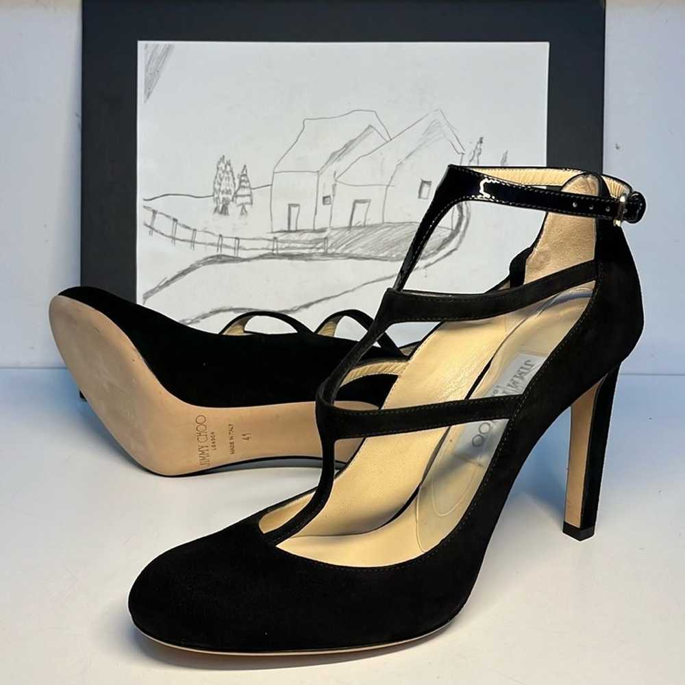 Jimmy Choo Doll 100 Suede & Patent Leather T Stra… - image 7