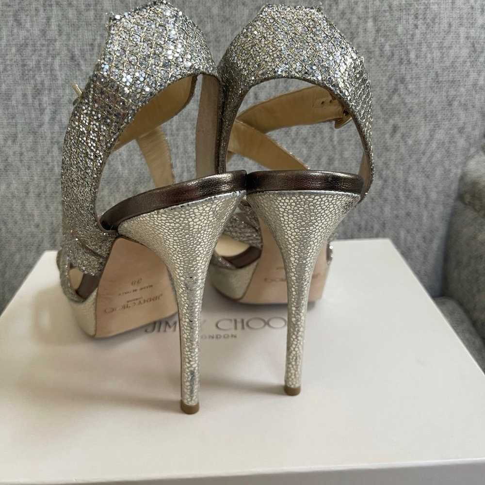 Jimmy Choo 'Vamp' Champagne Glitter Strappy Sanda… - image 7