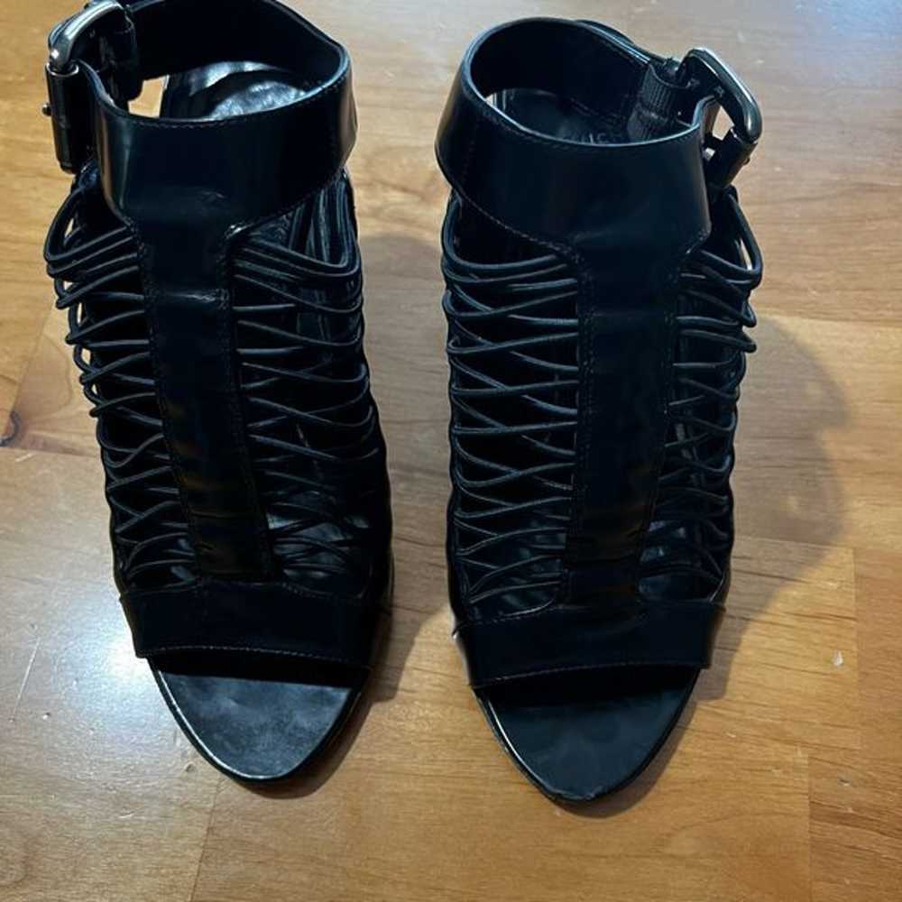 GIVENCHY black gladiator wedges Sz 6 EUC - image 1