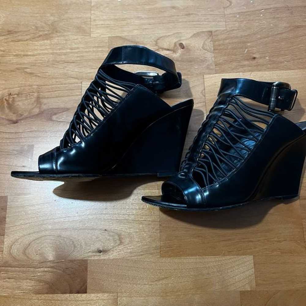 GIVENCHY black gladiator wedges Sz 6 EUC - image 3