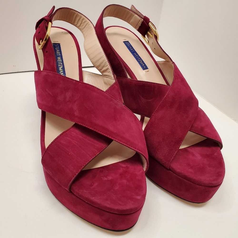 STUART WEITZMAN Jerry Suede Heeled Sandals Size 9… - image 9