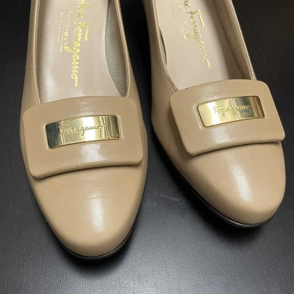 Salvatore Ferragamo Beige Neutral Classic Block L… - image 2