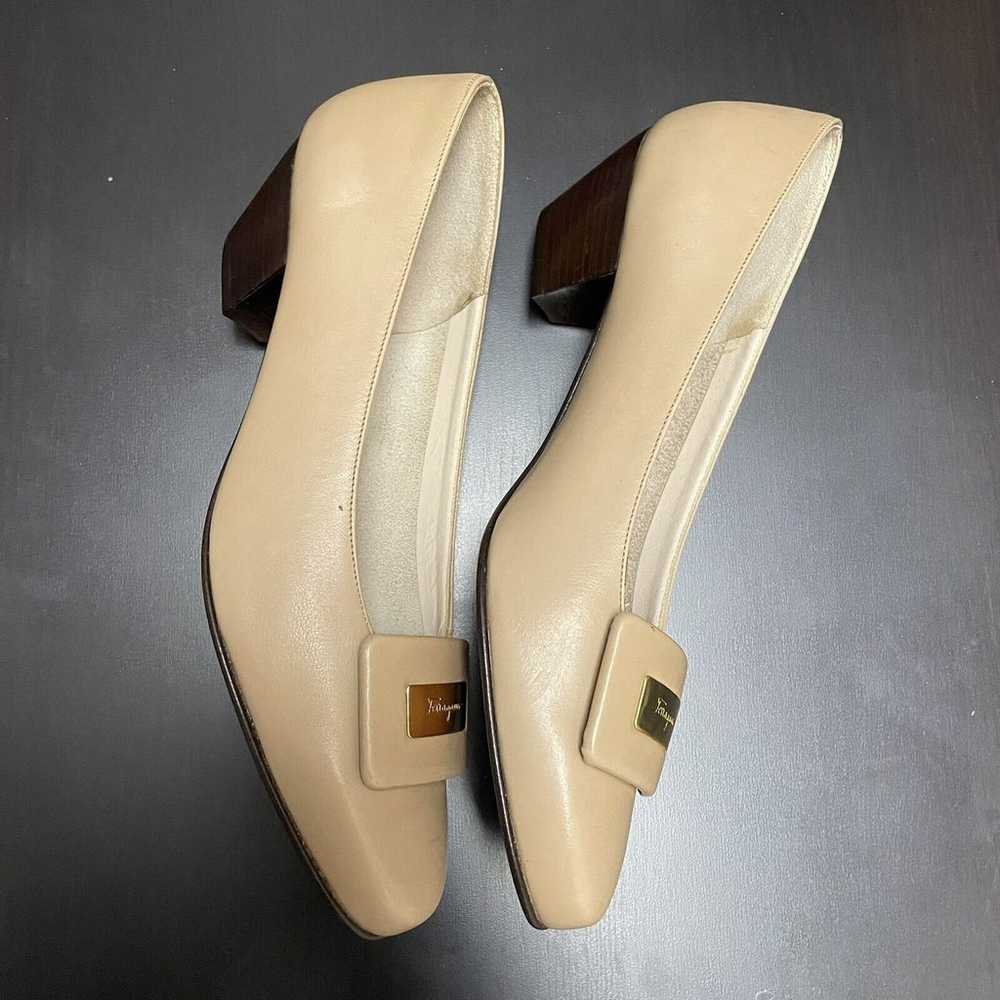 Salvatore Ferragamo Beige Neutral Classic Block L… - image 4