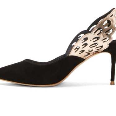 Sophia Webster Black Suede Angelo Mid Slingback H… - image 1