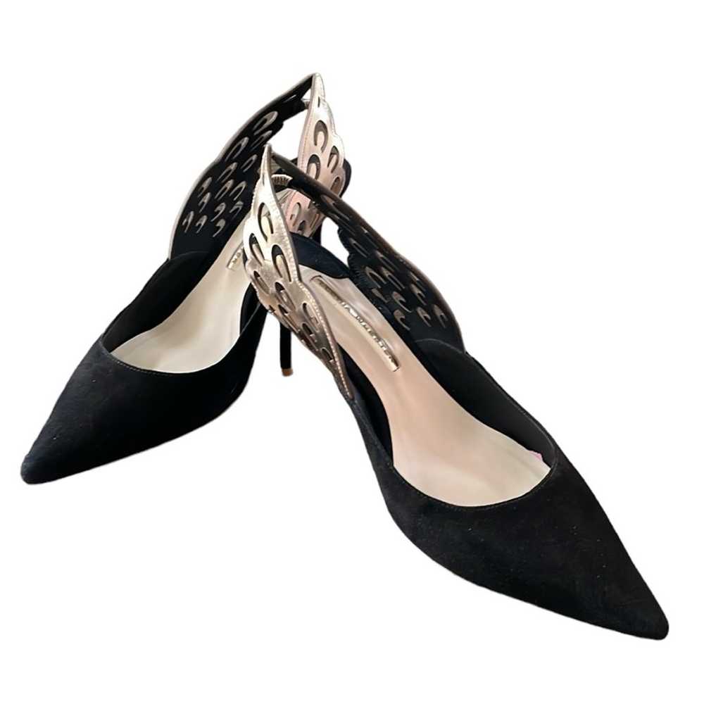 Sophia Webster Black Suede Angelo Mid Slingback H… - image 3