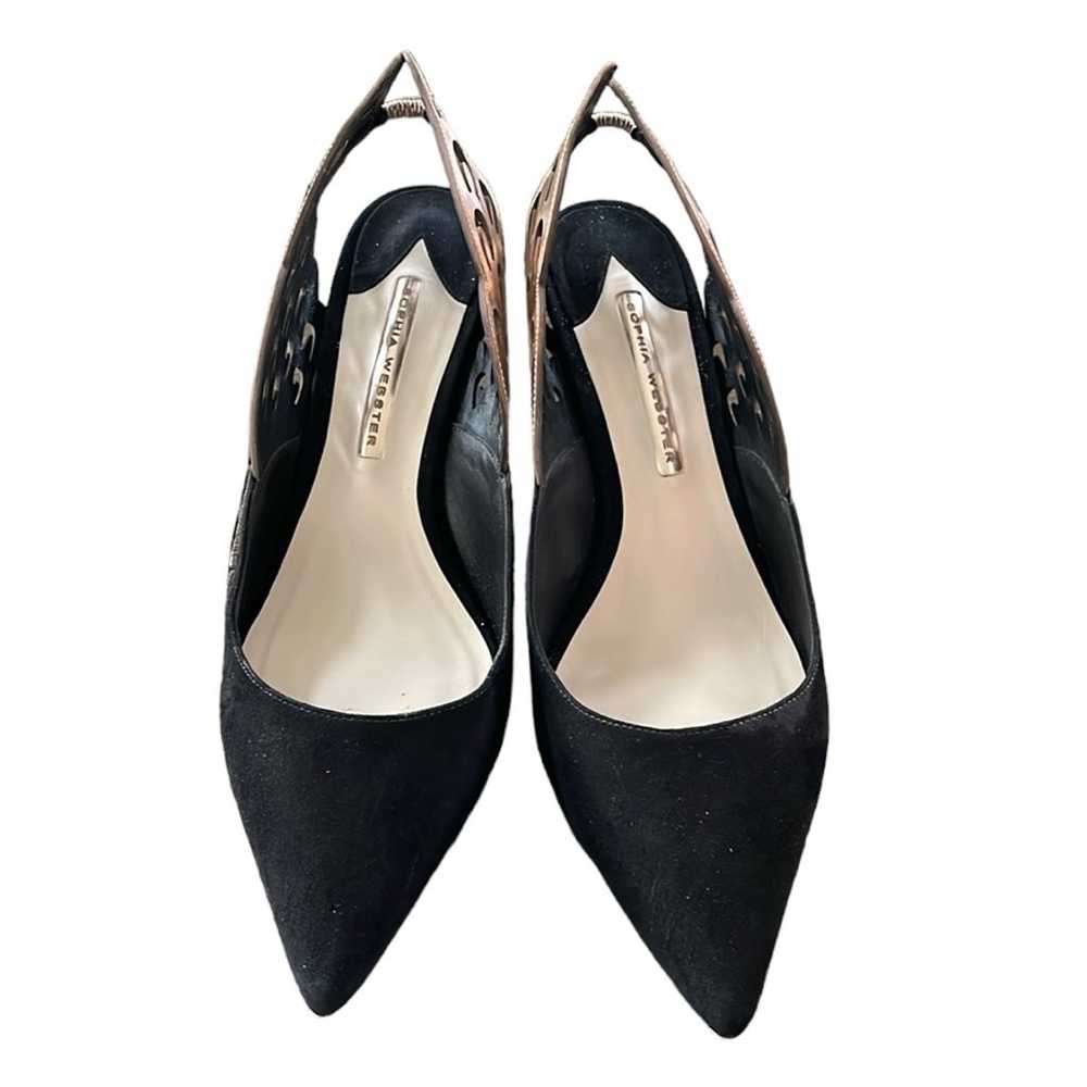 Sophia Webster Black Suede Angelo Mid Slingback H… - image 4