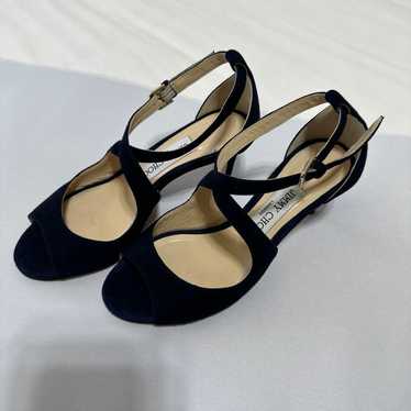 Jimmy Choo  Sandals Heels Womens navy blue Suede … - image 1