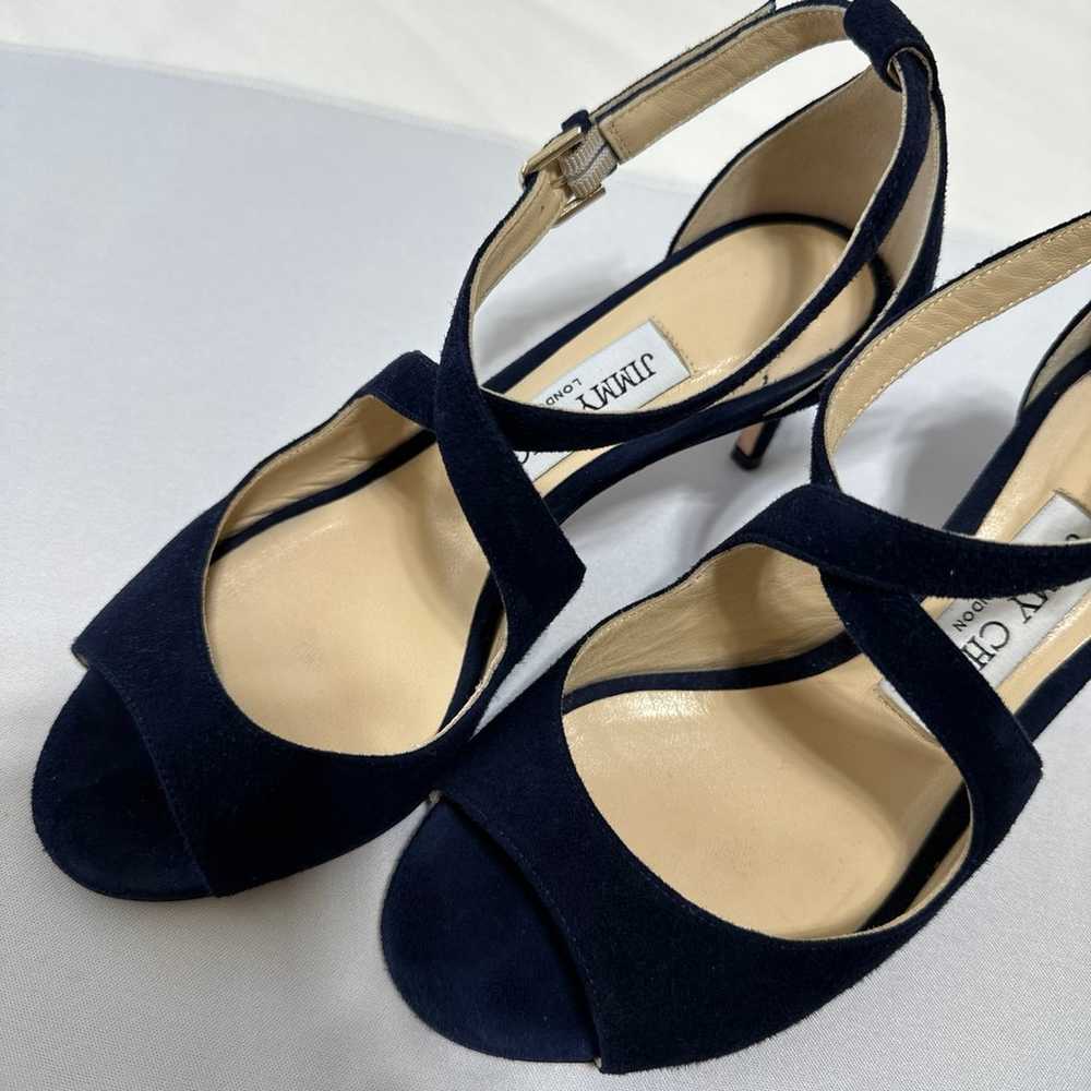 Jimmy Choo  Sandals Heels Womens navy blue Suede … - image 2