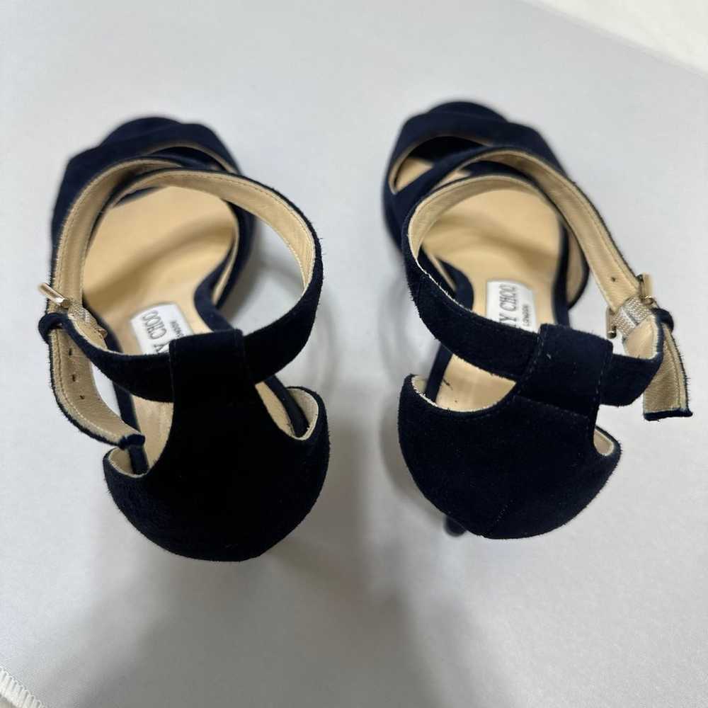 Jimmy Choo  Sandals Heels Womens navy blue Suede … - image 7