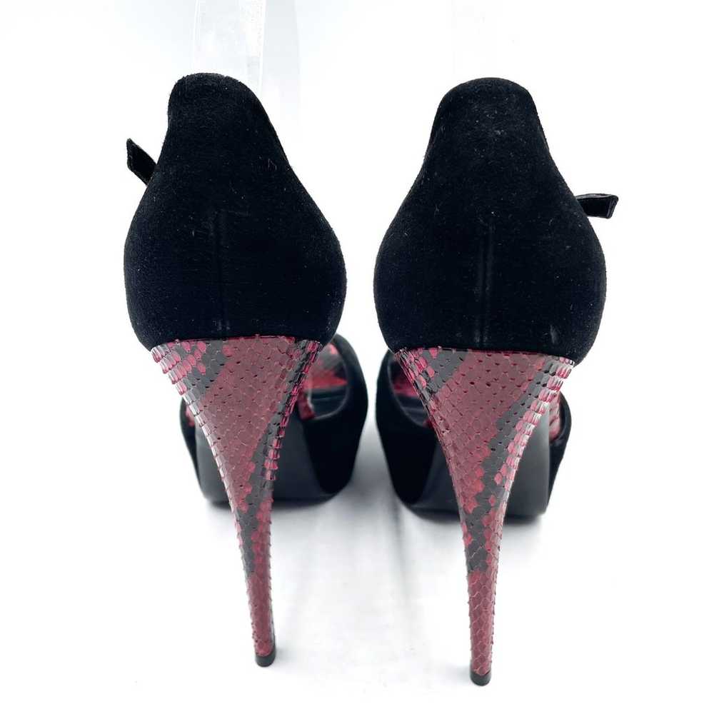 Gucci Platform Heels Black Suede Snakeskin Crissc… - image 7