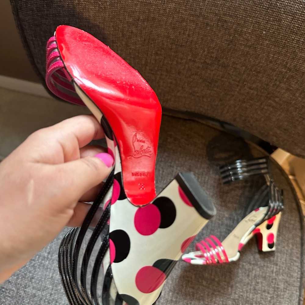 Christian Louboutin 85 Polkaots Sz 38 - image 2